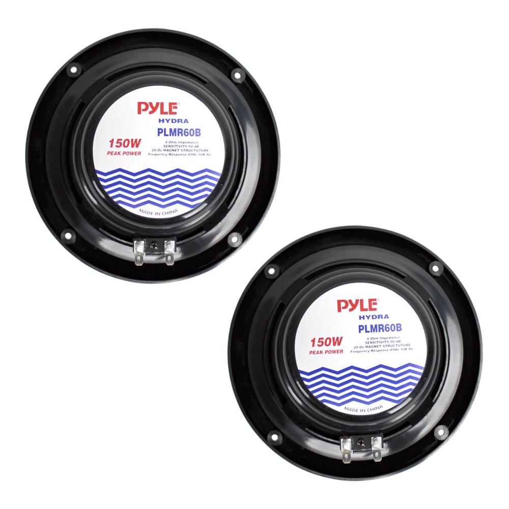 Pyle Marine 6.5” Dual Cone Speakers (black)