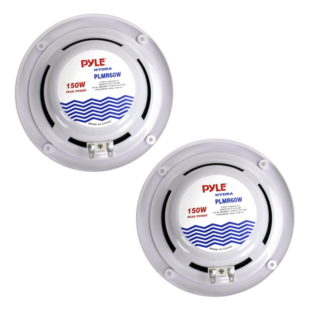 Pyle Marine 6.5” Dual Cone Speakers (white)