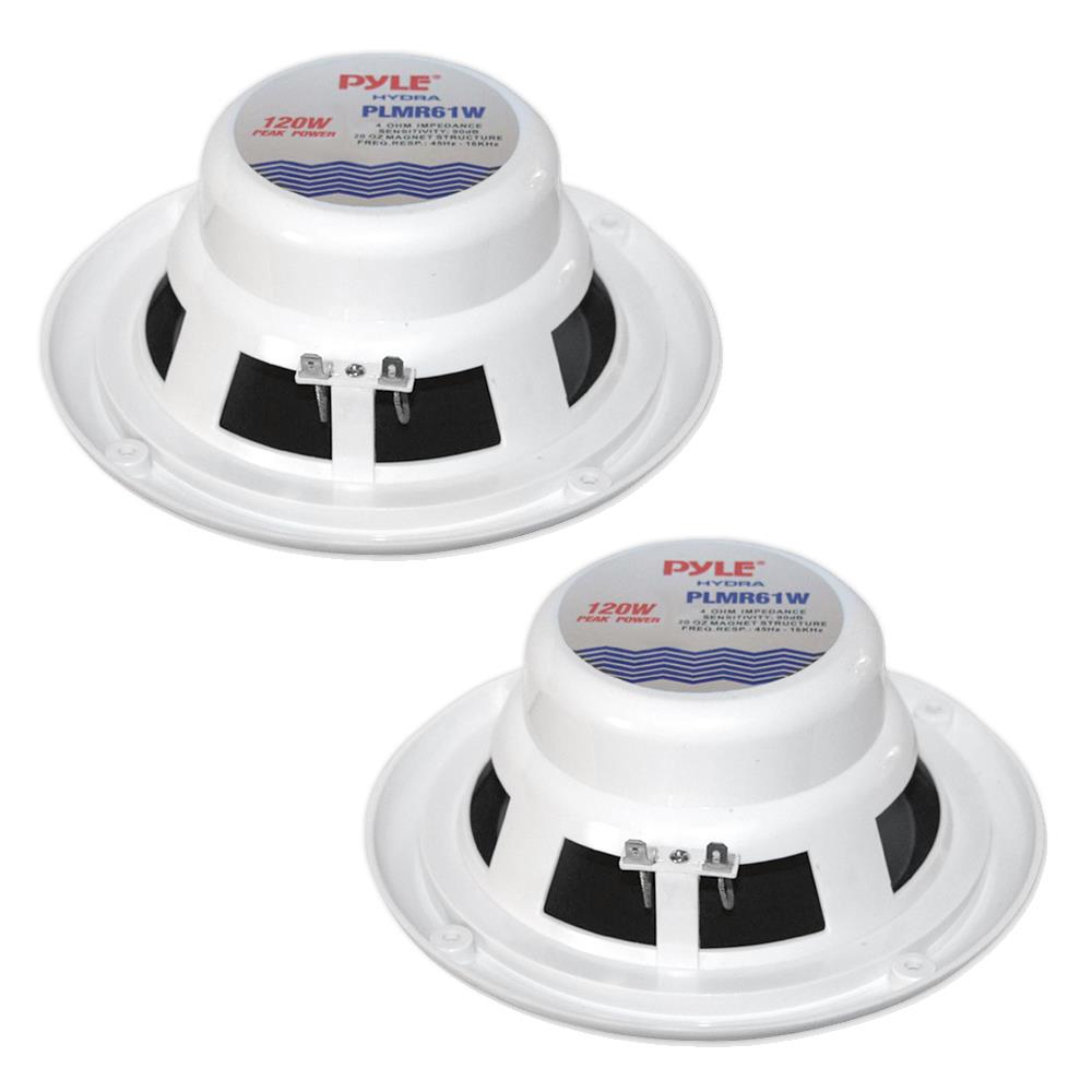 Pyle Marine 6.5” Dual Cone Speakers (white)