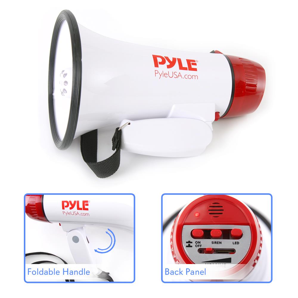 Pyle Pro Megaphone With Siren/talk/led Light