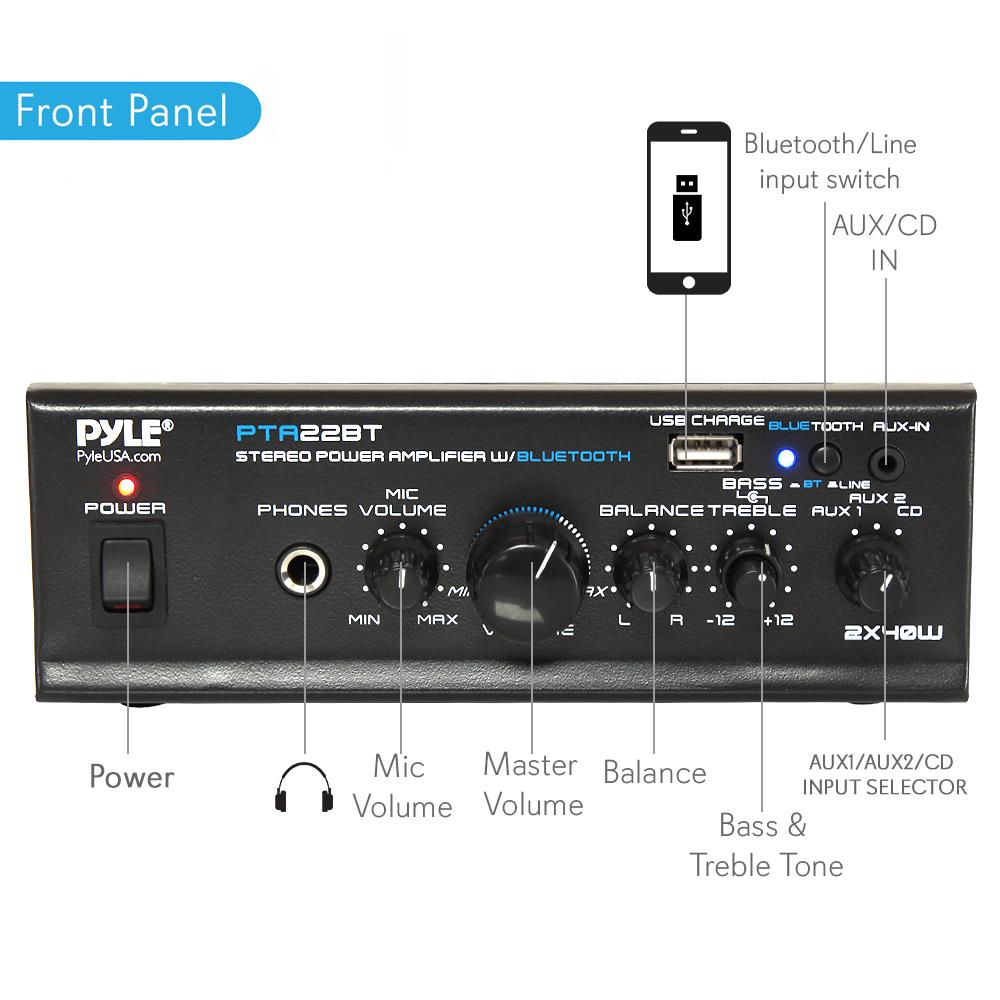 Pyle Mini Amplifier With Bluetooth
