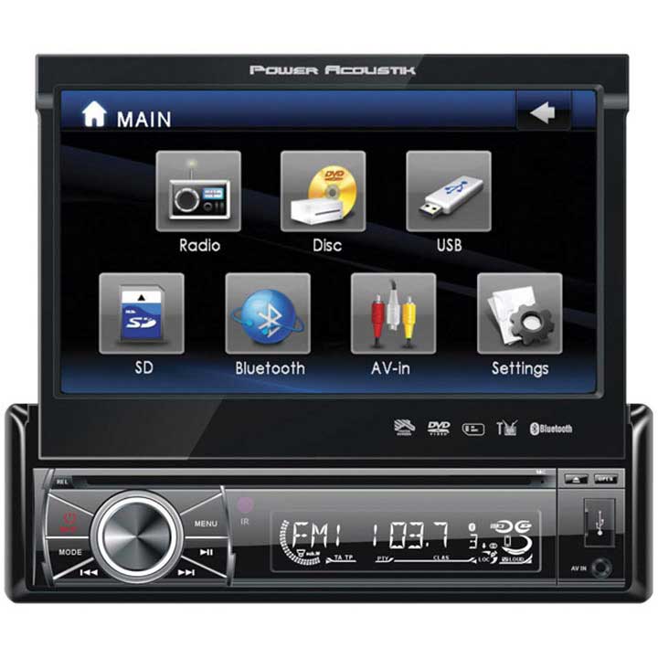 Power Acoustik 7" Motorized Fip-out Monitor Bluetooth