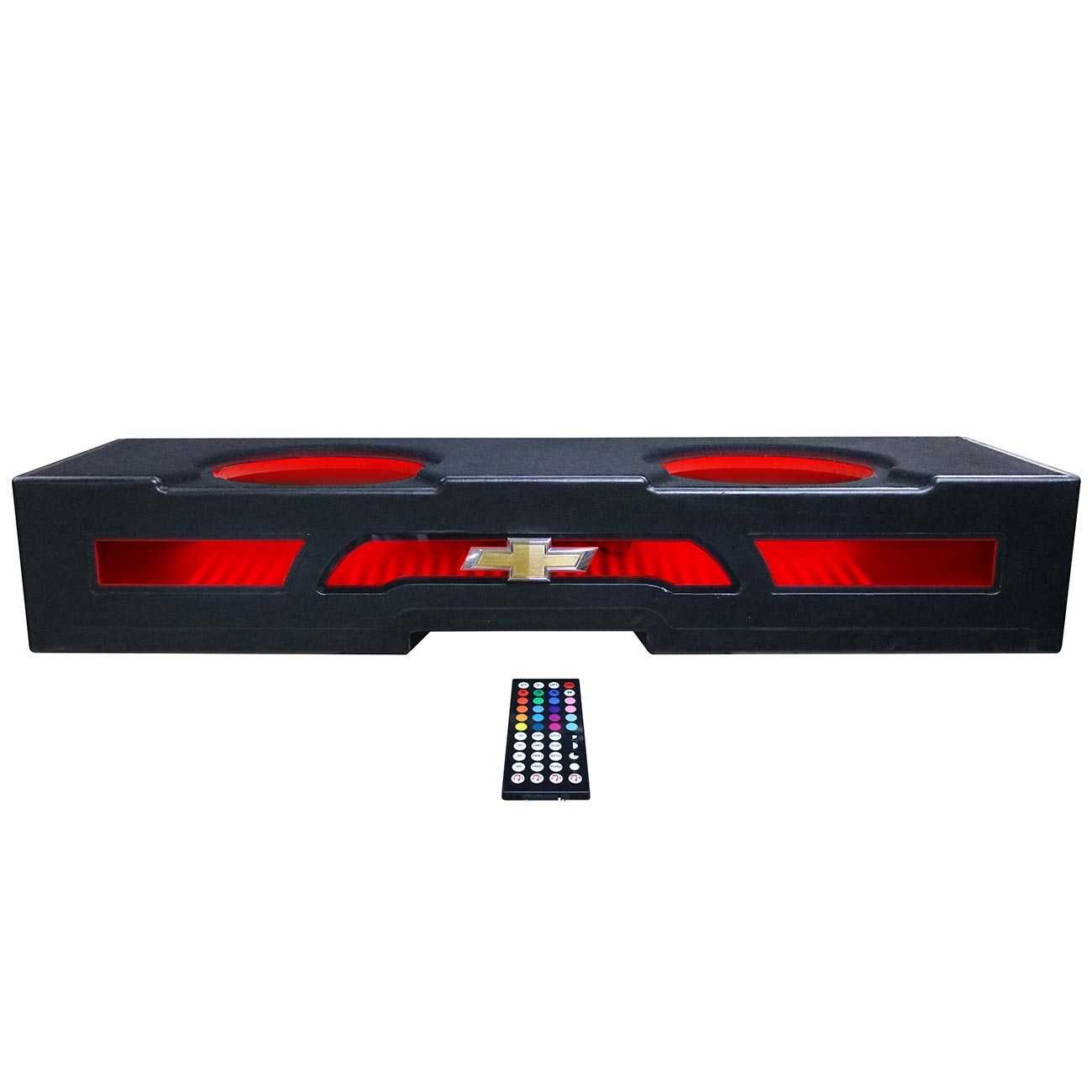 Qpower Qluxe Dual 12" Vented W/rgb Chevy 2007-2013 Crew Cab