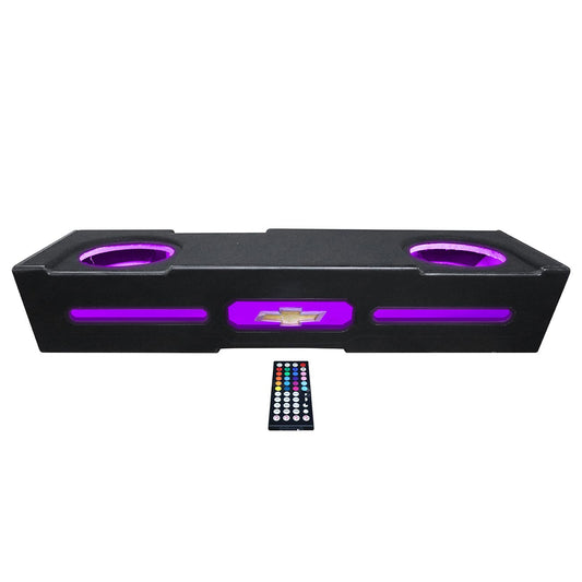 Qpower Qluxe Dual 12″ Vented With Rgb Led Illumination Chevy 2019-2024 Crew Cab