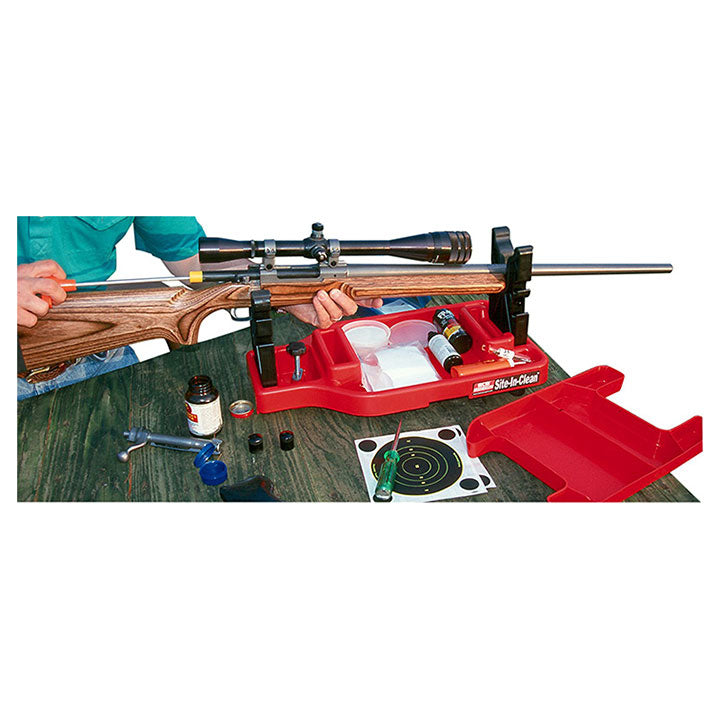 Mtm Site-in-clean Rifle Rest & Cleaning Center Red