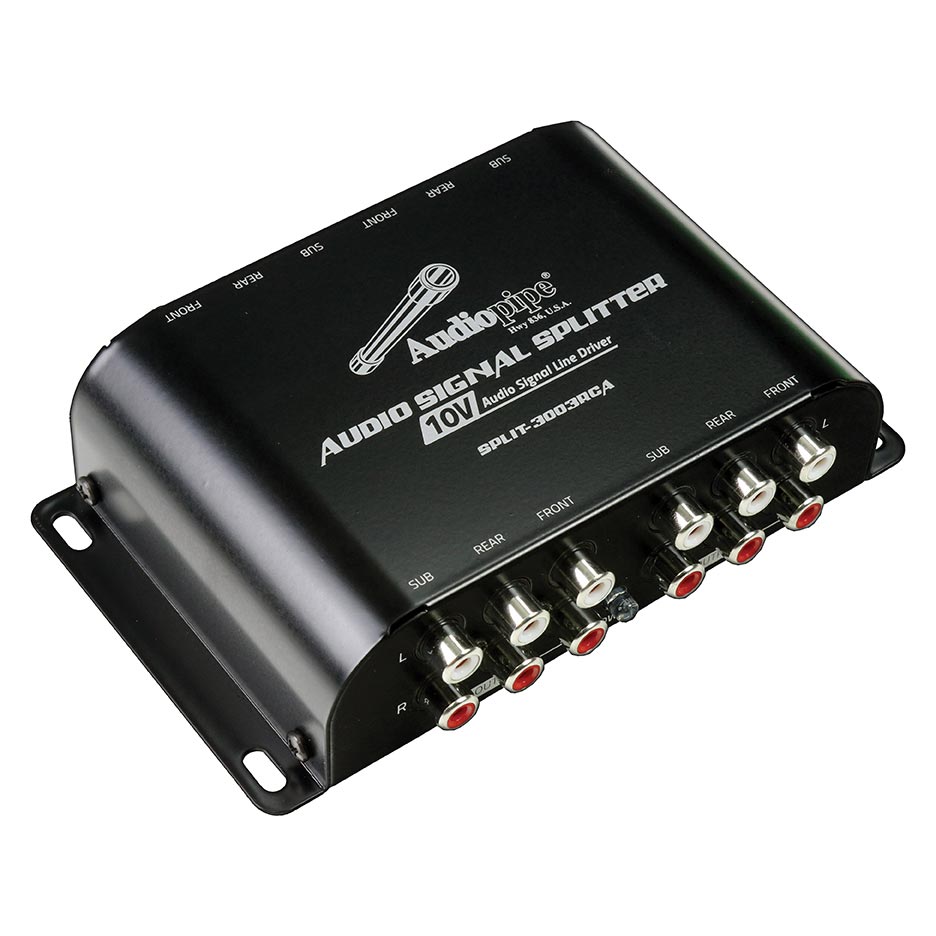 Audiopipe Rca 1 In /3 Out Splitter With 10 Volt Audio Signal Line Driver