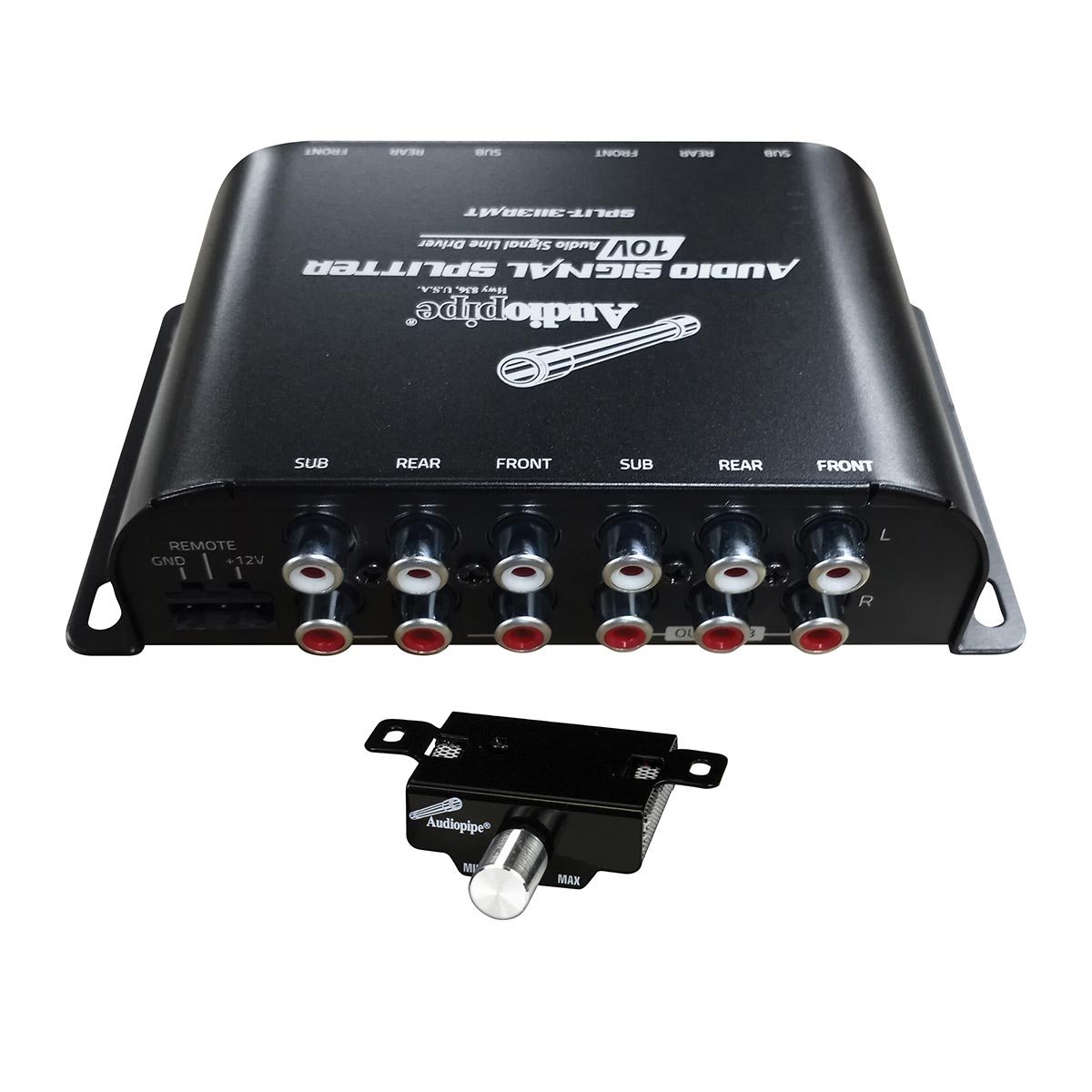 Audiopipe Rca 1 In /3 Out 10v Audio Signal Line Driver With Remote Bass Knob