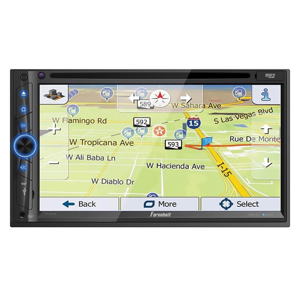 Farenheit 7" Lcd Ddin Navigation Indash Dvd Player Bluetooth Android Phonelink Remote