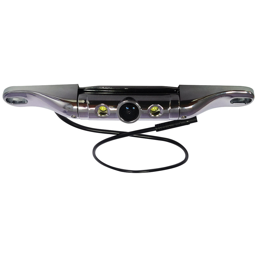 Boyo Short-bar License Plate Cmos Color Camera Chrome Finish With Built In Led Lights