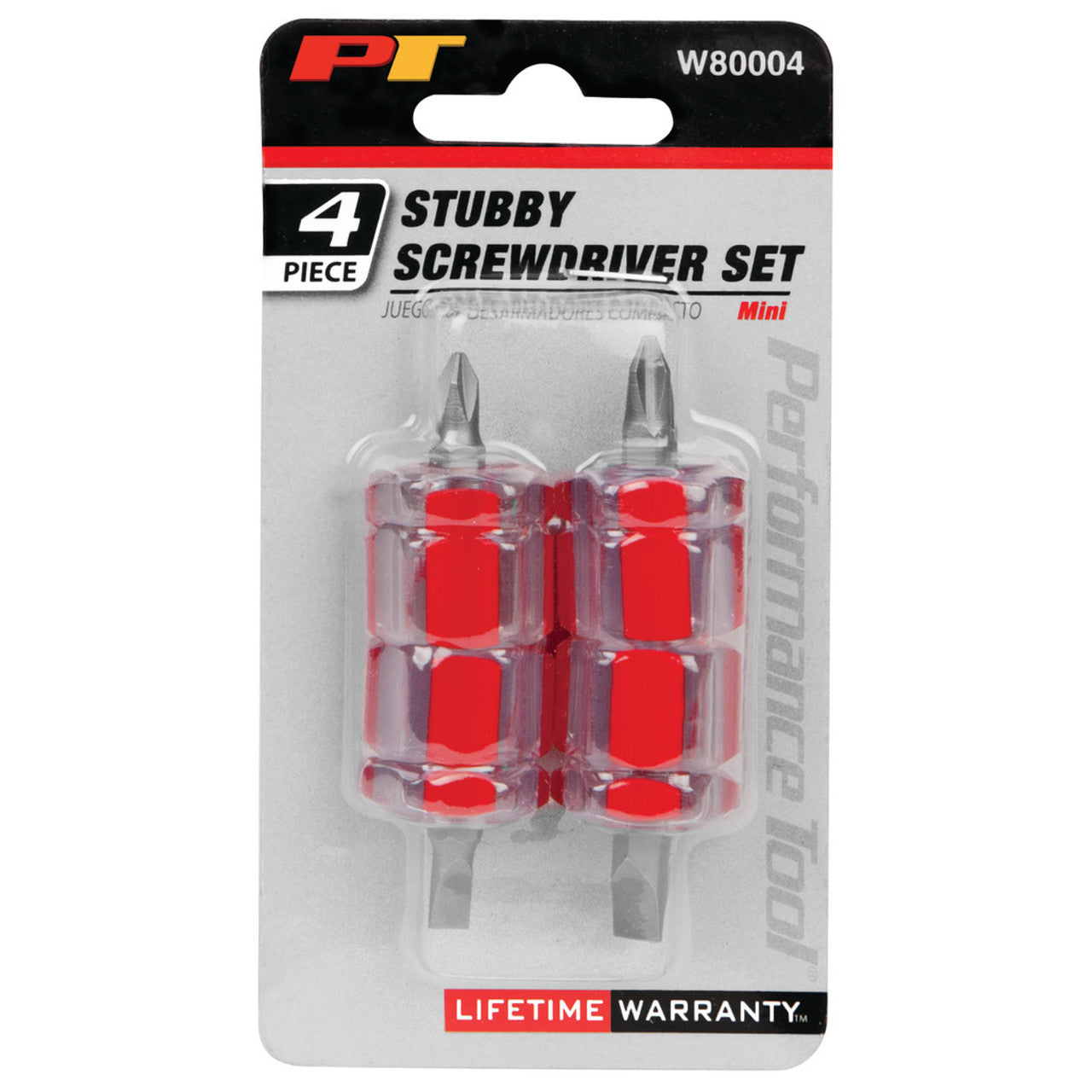 Performance Tool Mini Stubby Screwdriver Set (4 Piece Set)