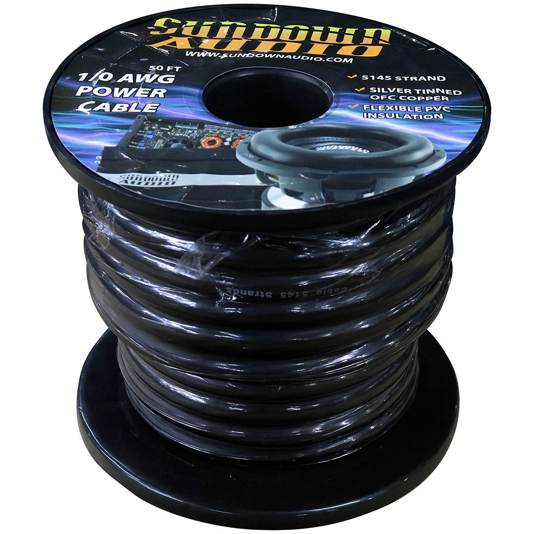Sundown Audio 1/0 AWG Power Cable Black – 50 ft.