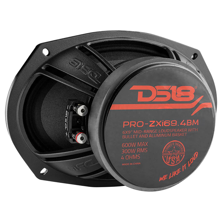 DS18 6×9″ Midrange Loudspeaker with Bullet, 300W RMS / 600W Max, 4 Ohm