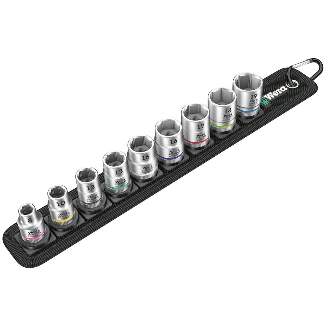 Wera 1/4" Metric Sockets - On Storage Belt (9 Piece)