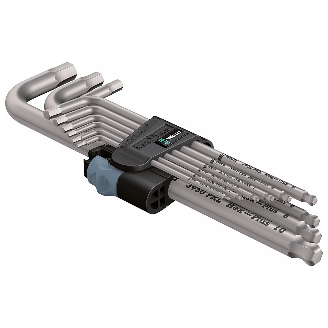 Wera Metric Hex-plus Stainless Steel L-key Wrench Set (9-piece Set)