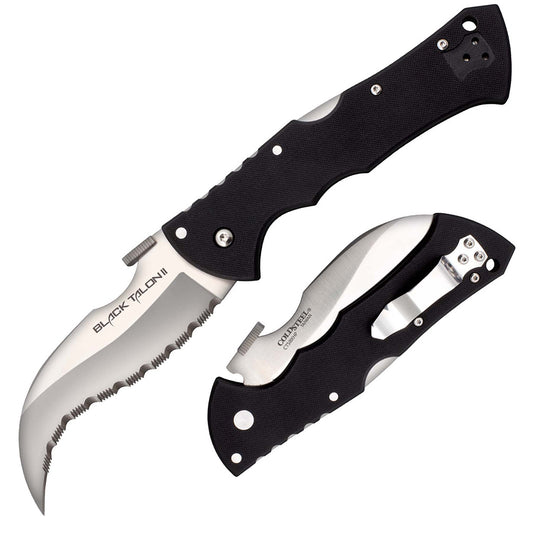 Cold Steel Black Talon Ii Folding Knife 4" Serrated Blade G10 Handles