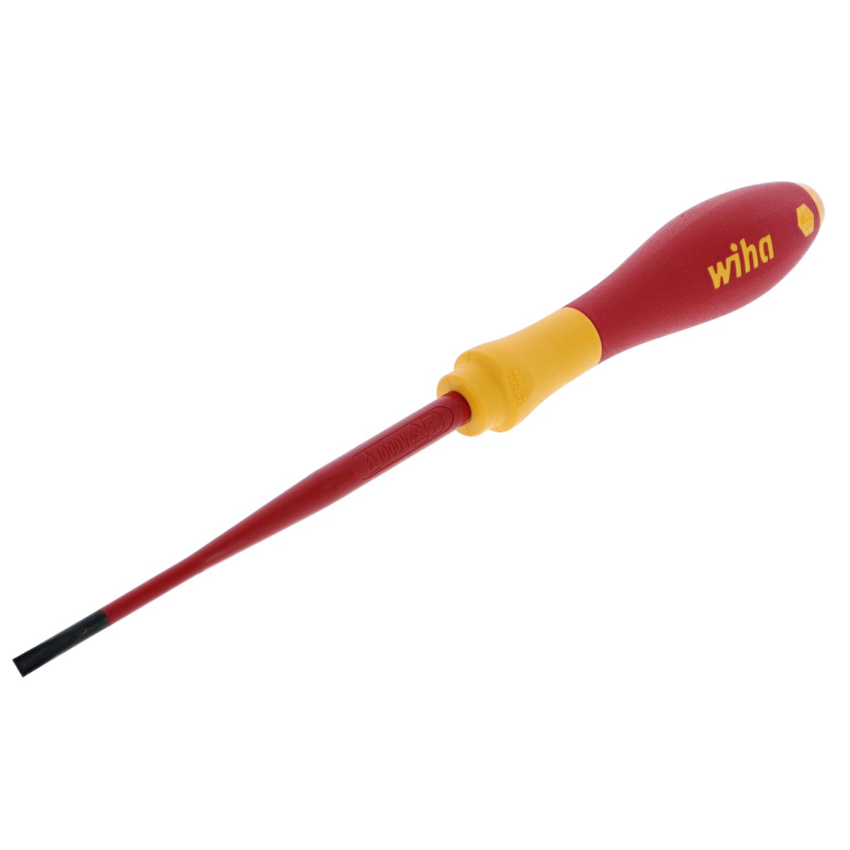Wiha Insulated Slimline Slotted Screwdriver With Cushion Grip 3.5mm X 100mm