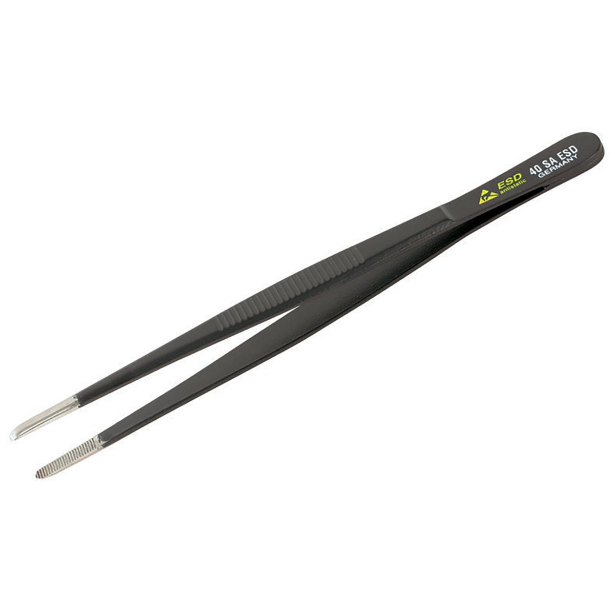 Wiha Esd Safe Tweezers 40 Sa - With Straight Serrated Blunt Tips 145mm