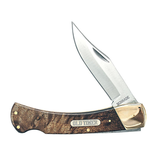 Old Timer Golden Bear Lockback Folding Knife Desert Iron Wood