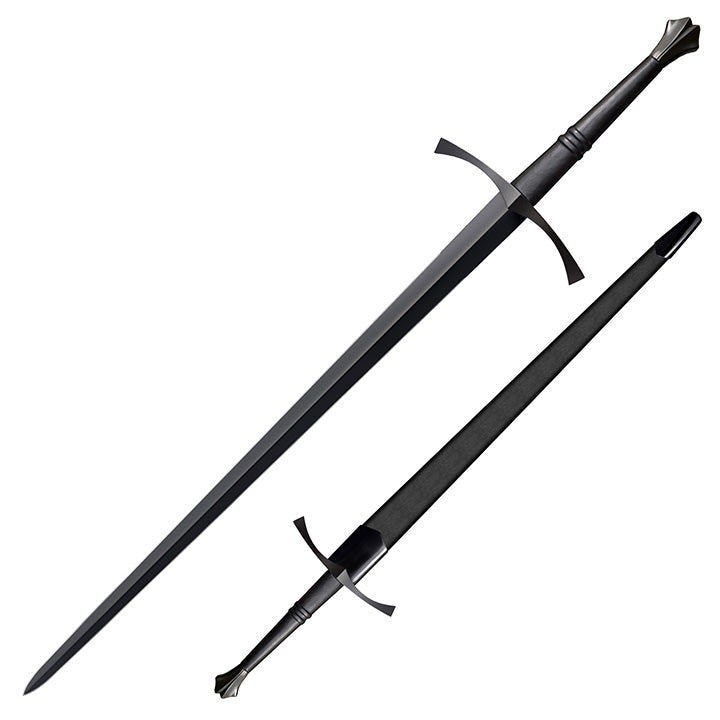 Cold Steel Man At Arms Italian Long Sword 35.5" Blued Carbon Steel Blade Leather Handle