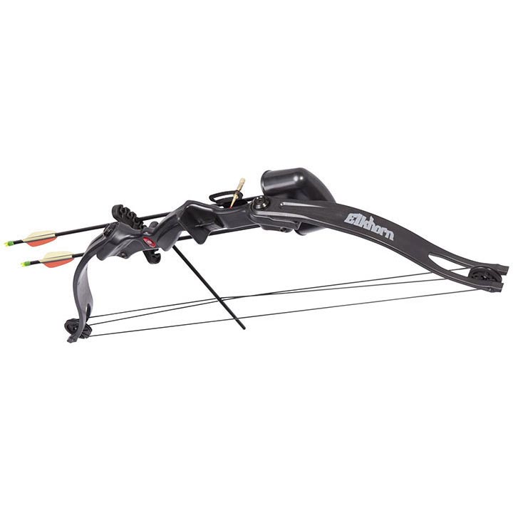 Crosman Elkhorn (black)pre-teen Compound Bow W/2- 26" Arrows Adjustable Pin Sight Arm Guard