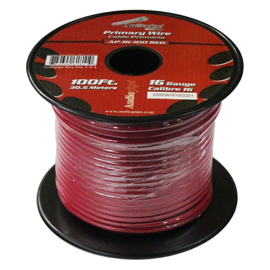 Audiopipe 16 Gauge 100ft Red Primary Wire