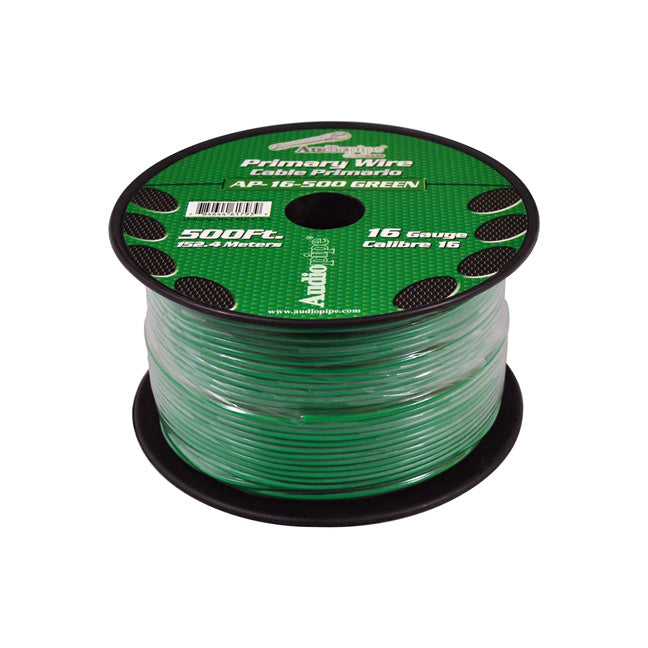 Audiopipe 16 Gauge 500ft Primary Wire Green