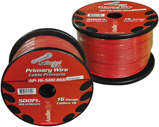 Audiopipe 16 Gauge 500ft Primary Wire Red