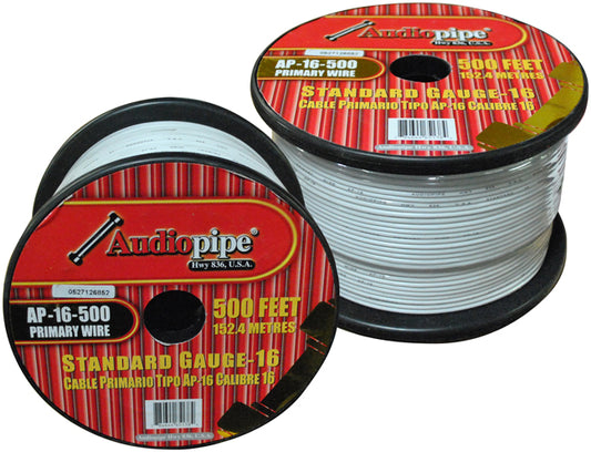 Audiopipe 16 Gauge 500ft Primary Wire White