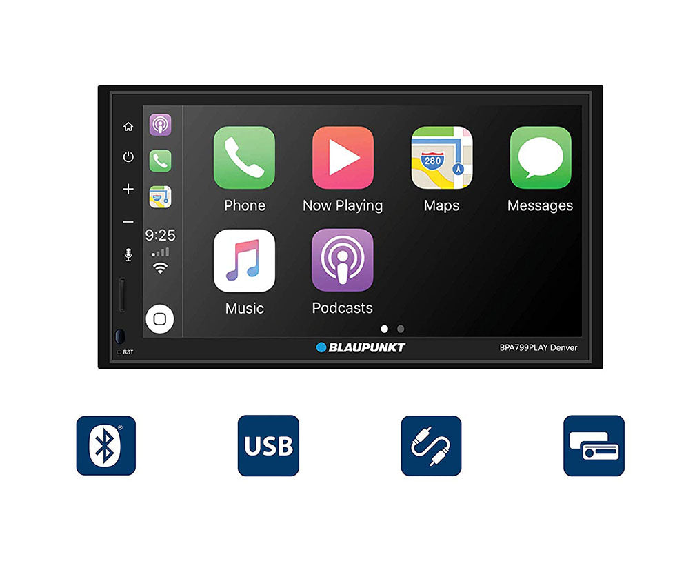 Blaupunkt Denver 6.8" Double-din Mechless Receiver Compatible With Android Auto And Apple Carplay