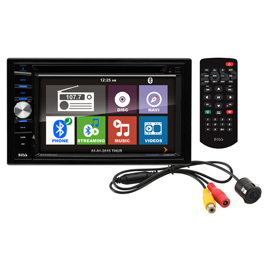 Boss Double Din 6.2" Lcd Touchscreen With Navigation Bt Usb/sd Back Up Camera