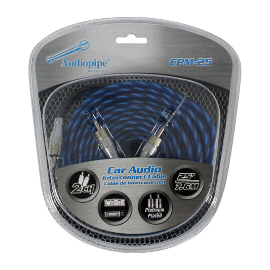 Audiopipe Platinum Plated Interconnect Cable 25ft