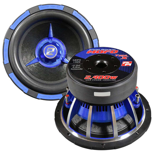 Power Acoustik 10" Woofer 2400 W Dual 2 Ohm 2.5" Voice Coils 270oz Magnet Weight