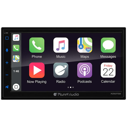 Planet Audio Double Din 6.75" Mechless Wireless Apple Car Play/android Auto/am/fm/usb/aux/bluetooth