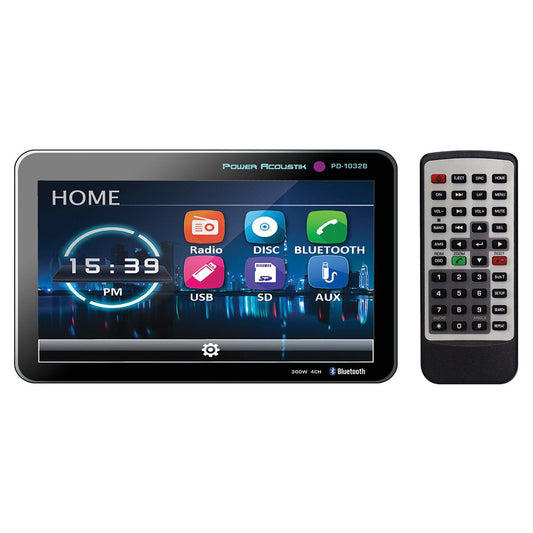 Power Acoustik 10.3" Dvd/cd/mp3 Double Din Receiver With Bluetooth & Detachable Faceplate