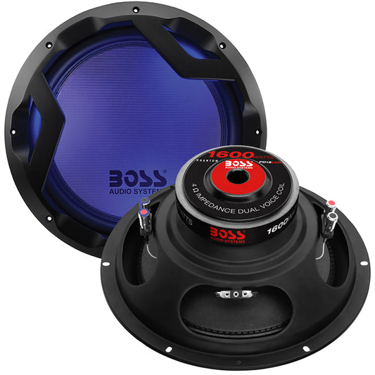 Boss Audio Blue Illuminated 12" Woofer 800w Rms/1600w Max Dual 4 Ohm Voice Coils