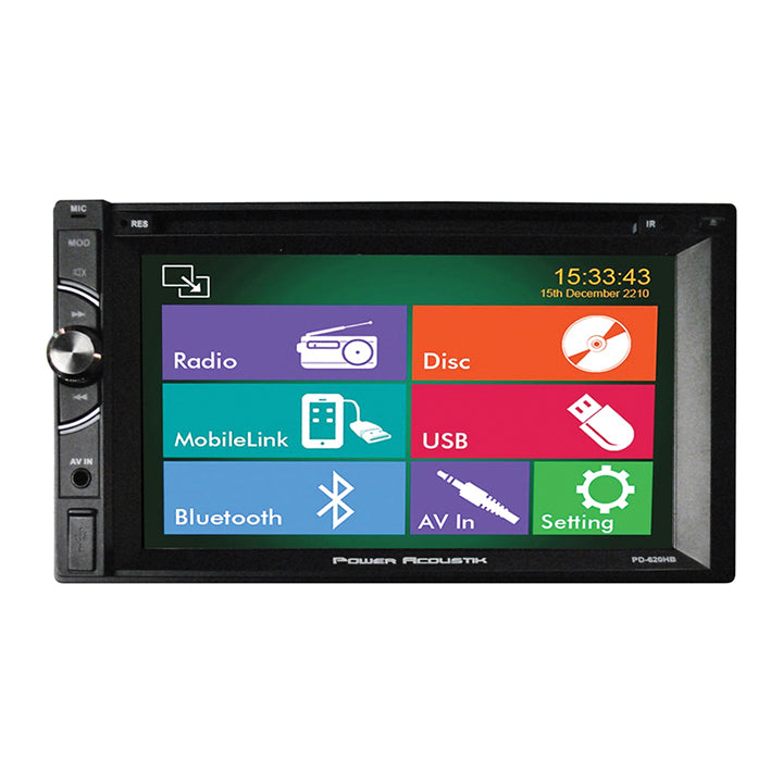 Power Acoustik 6.2" Double Din Dvd Receiver Bluetooth & Usb