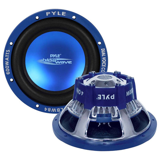 Subwoofer 8" Pyle Blue Wave 600 Watts; Dvc; 60oz Magnet