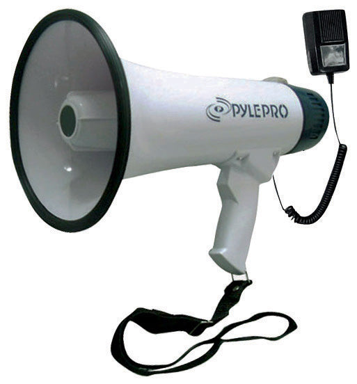 Pyle Pro Professional Dynamic Megaphone With Recording Detachable Microphone