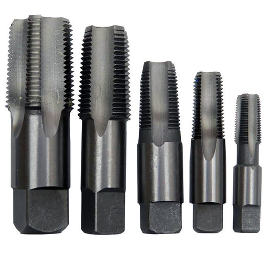 Drill America Carbon Steel Npt Pipe Tap Set In Carry Pouch 1/8" - 3/4" (5 Piece Set)