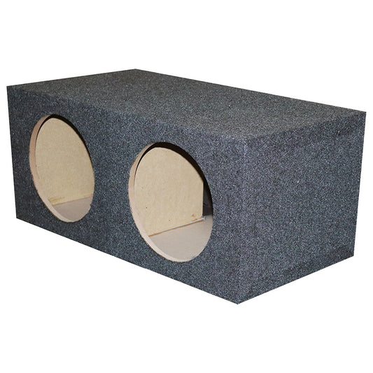 Empty Woofer Box (2)12" Qpower Square Style; *mspq12e*