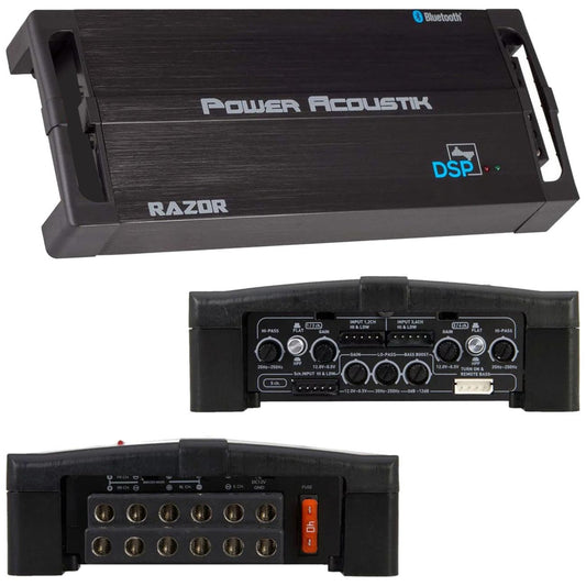 Power Acoustik Compact 5 Channel Amplifier With Built-in Dsp 1200w Rms/2500w Max
