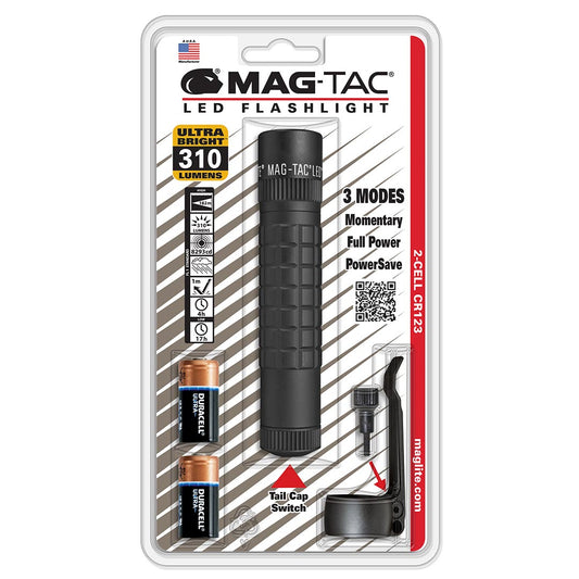 Maglite Mag-tac Cr123 Led Flashlight Plain Bezel - Black