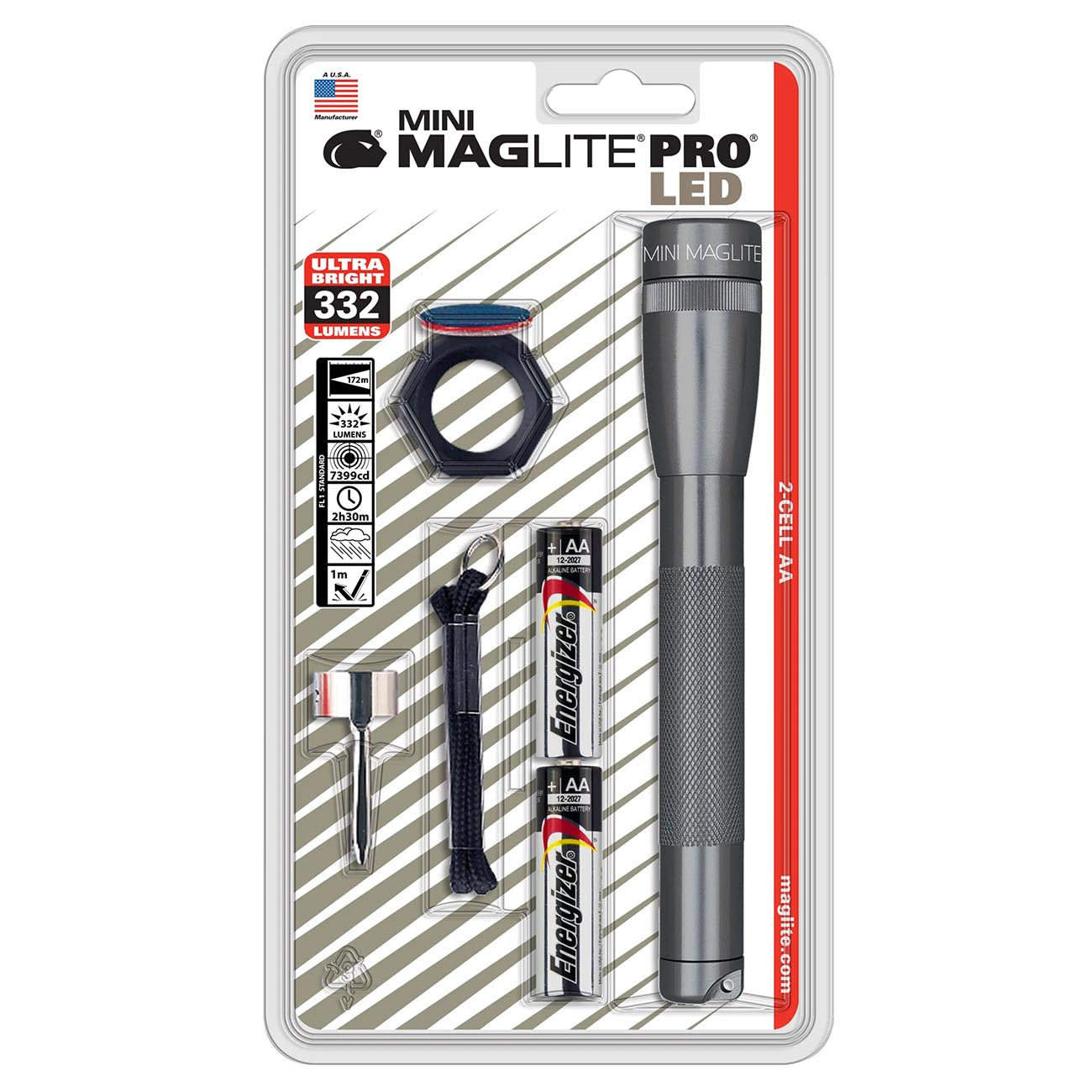 Maglite Mini Mag Led Pro 2-cell Aa Combo Pack - Gray