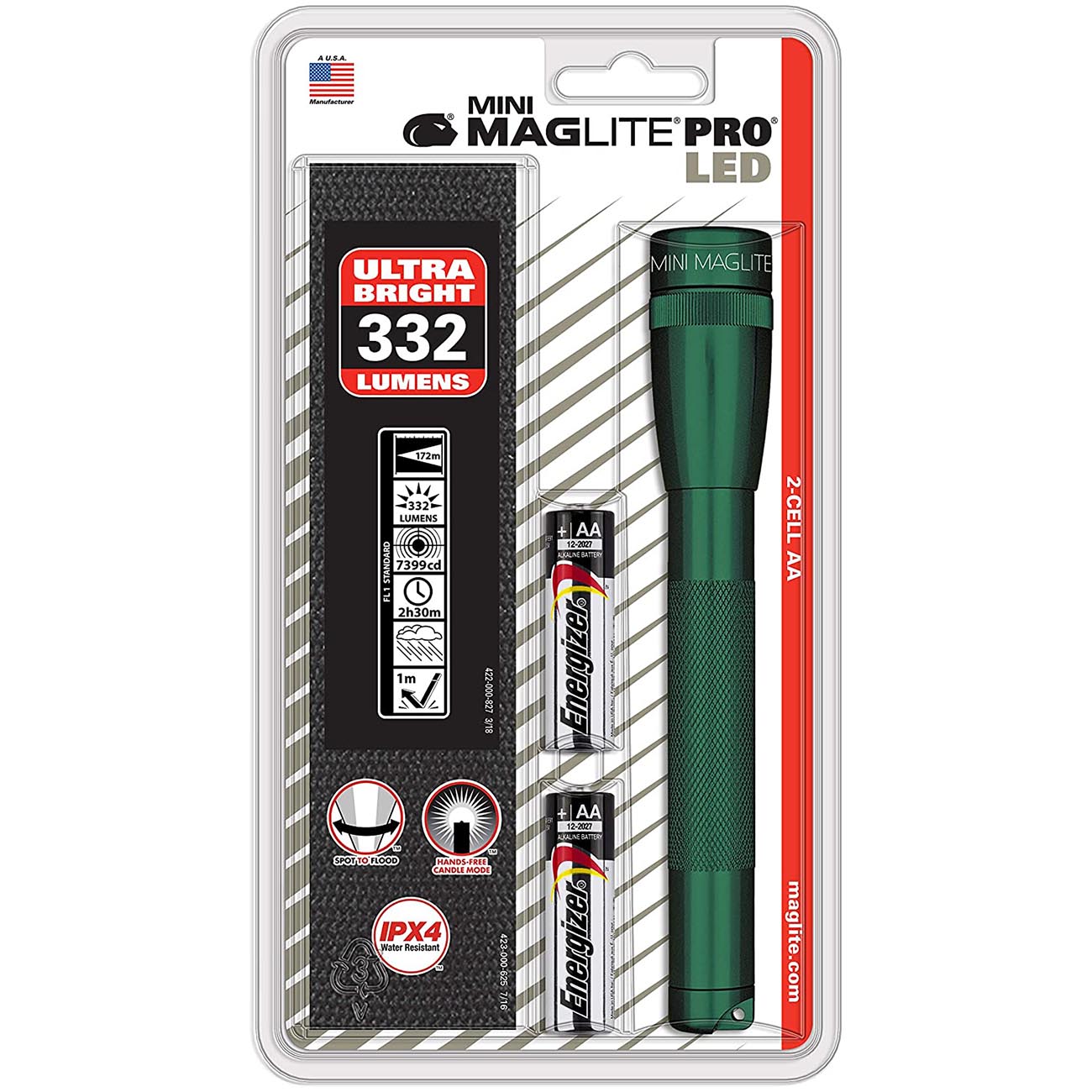 Maglite Led Mini Maglite Pro 2-cell Aa Mini Flashlight Dark Green
