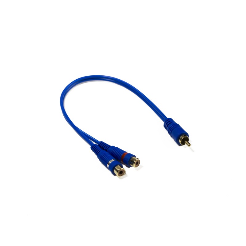 Stinger Rca Y 2f-1m Blue Interconnect (6")