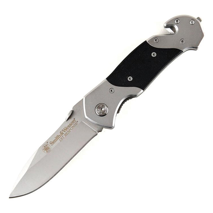 Smith & Wesson 1st Response Swfr Liner Lock Folding Knife Drop Point Blade Steel Handle