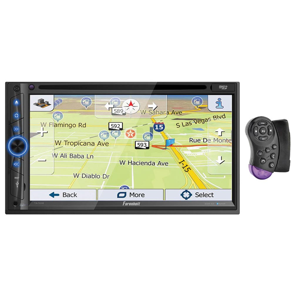 Farenheit 7" Lcd Ddin Navigation Indash Dvd Player Bluetooth Android Phonelink Remote