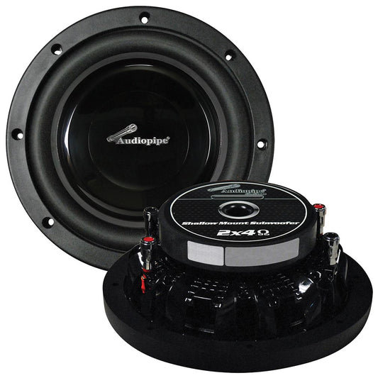Audiopipe 8" Shallow Mount Woofer 300w Max 4 Ohm Dvc