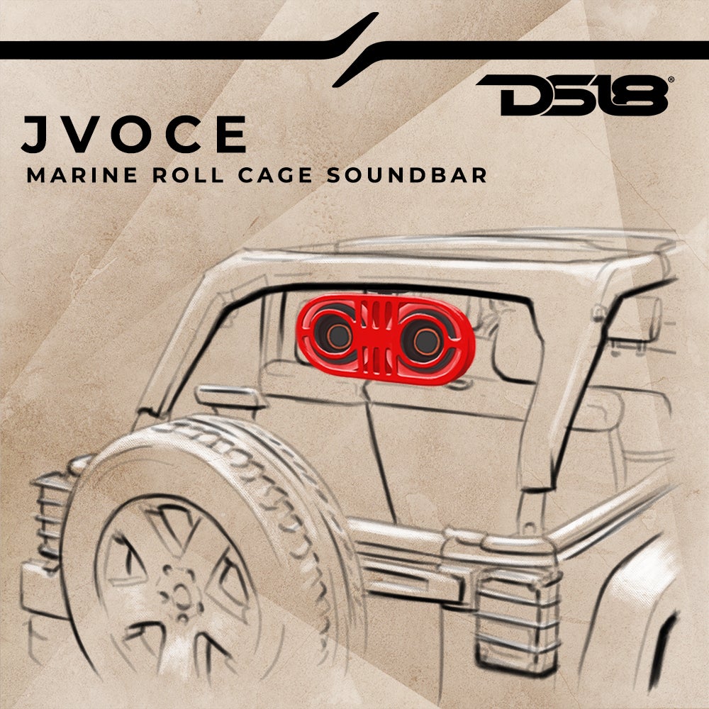 DS18 Jeep/ATV, Marine Roll Cage Sound Bar with (2) 6.5″ Speakers