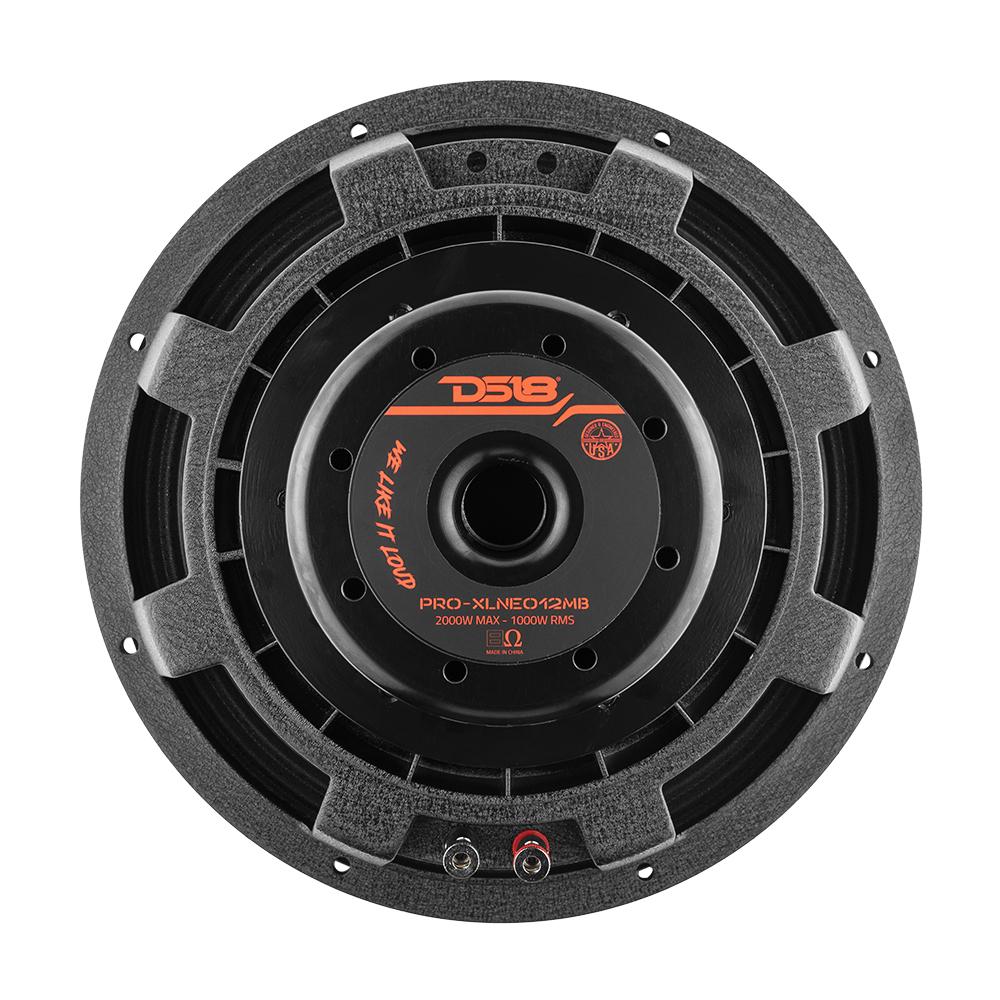 DS18 12″ Neodymium Mid-Bass Speaker, 1000W RMS/2000W Max, 8 Ohm